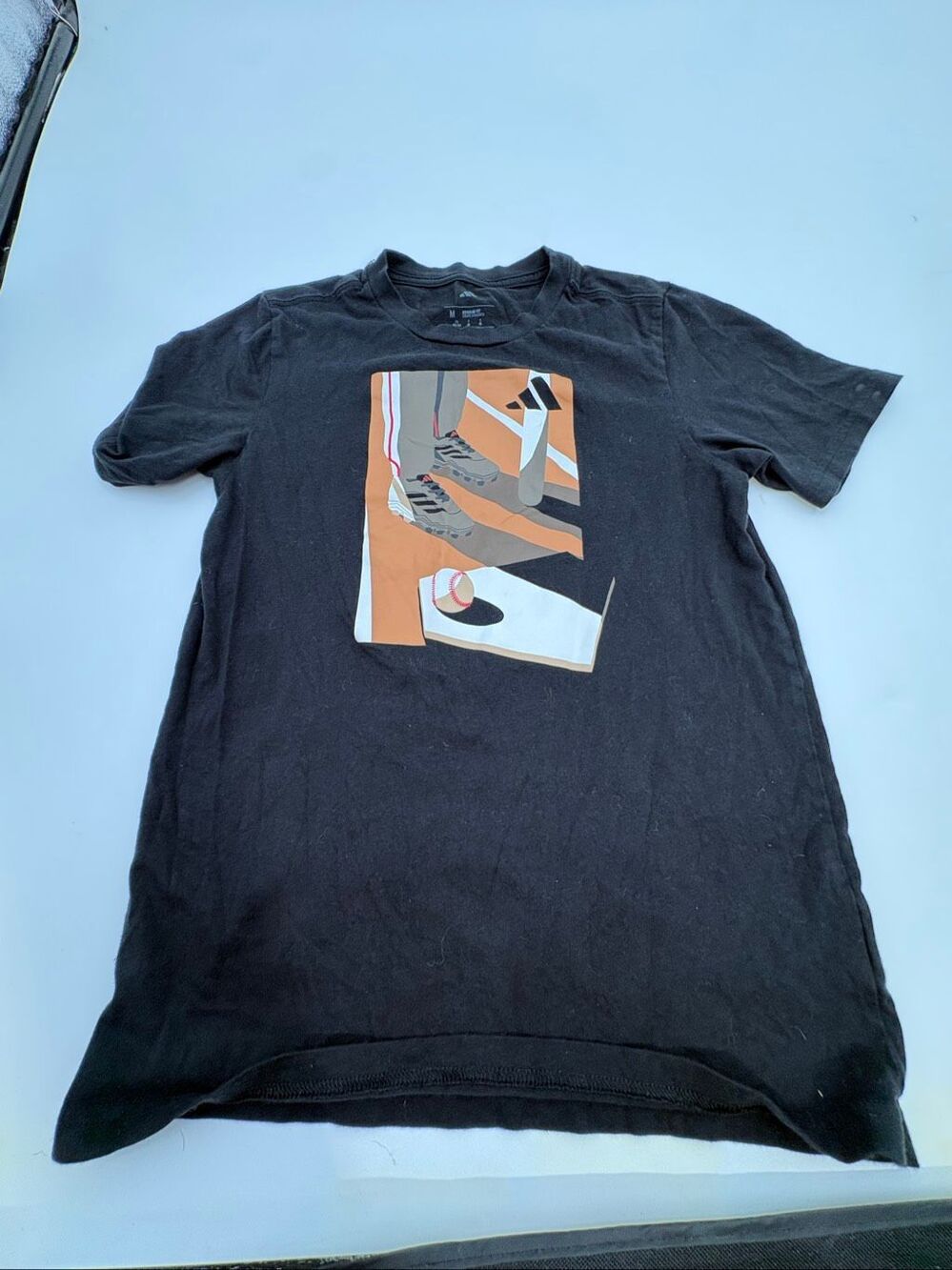 Adidas Baseball Graphic Black T-Shirt Men’s Medium Short Sleeve Crew Neck
